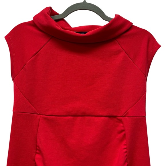 Gap Maternity ponte slipper sheath dress, short sleeve, cowl neck, red, XS - Picture 3 of 7